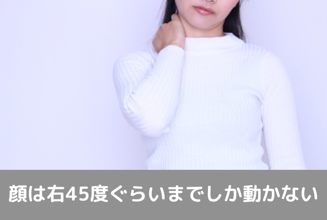 顔は右45度ぐらいまでしか動かない